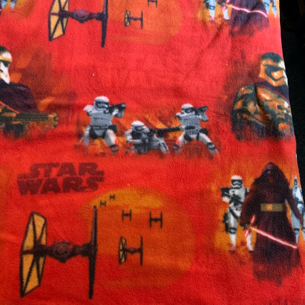 Homemade double fleece Star Wars blanket